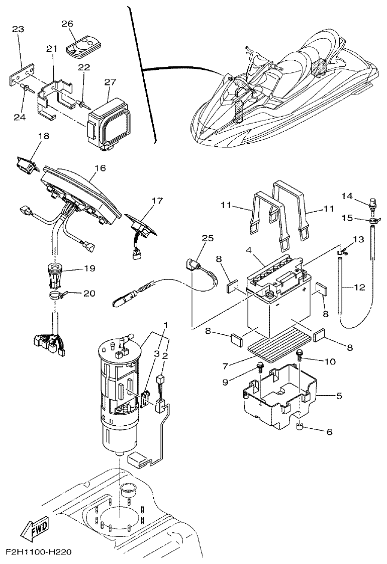 Yamaha FY1800-1HF2H300EA(1)_DE ELECTRICAL 3 parts diagram
